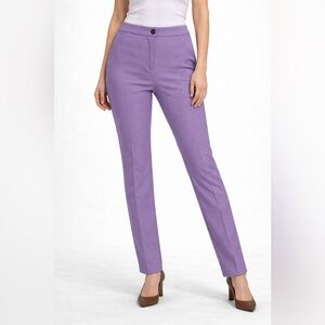 ASOS Purple Slim Straight Dress Pants Flat Front Button Zip Women’s US Size 8